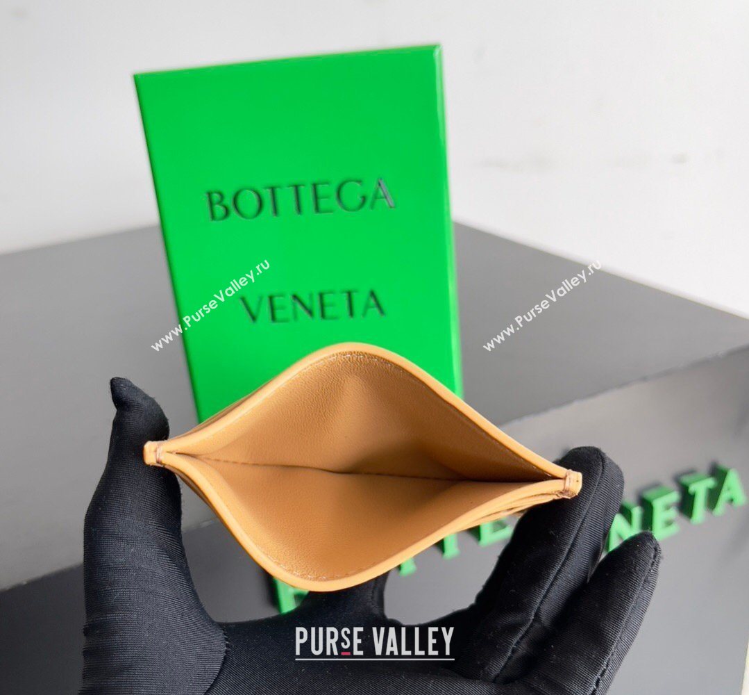 Bottega Veneta Intrecciato Leather Credit Card Case Pale Brown 2026 796324 (YX-260402076)