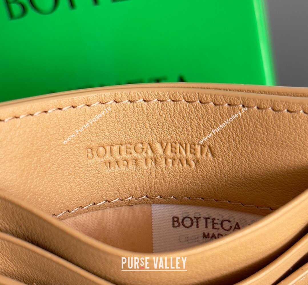 Bottega Veneta Intrecciato Leather Credit Card Case Pale Brown 2026 796324 (YX-260402076)