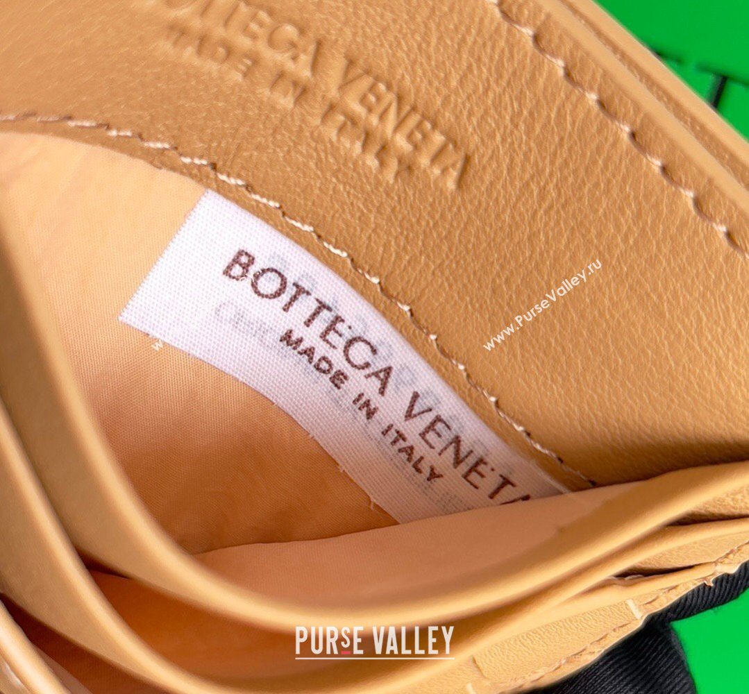 Bottega Veneta Intrecciato Leather Credit Card Case Pale Brown 2026 796324 (YX-260402076)