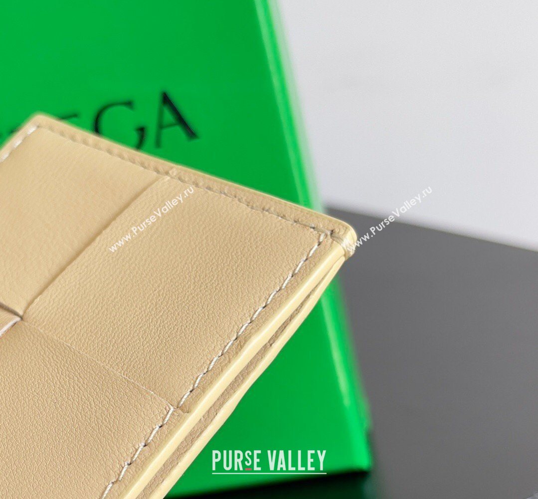 Bottega Veneta Cassette Credit Card Case in Intreccio Leather 742693 Porridge 2026 (YX-260402050)