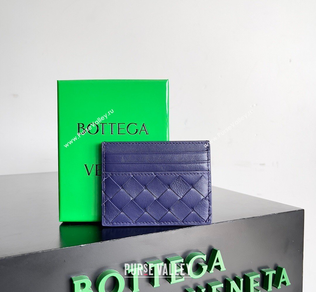 Bottega Veneta Intrecciato Leather Credit Card Case Purple 2026 796324 (YX-260402078)