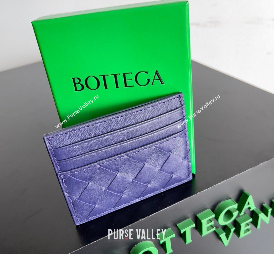 Bottega Veneta Intrecciato Leather Credit Card Case Purple 2026 796324 (YX-260402078)