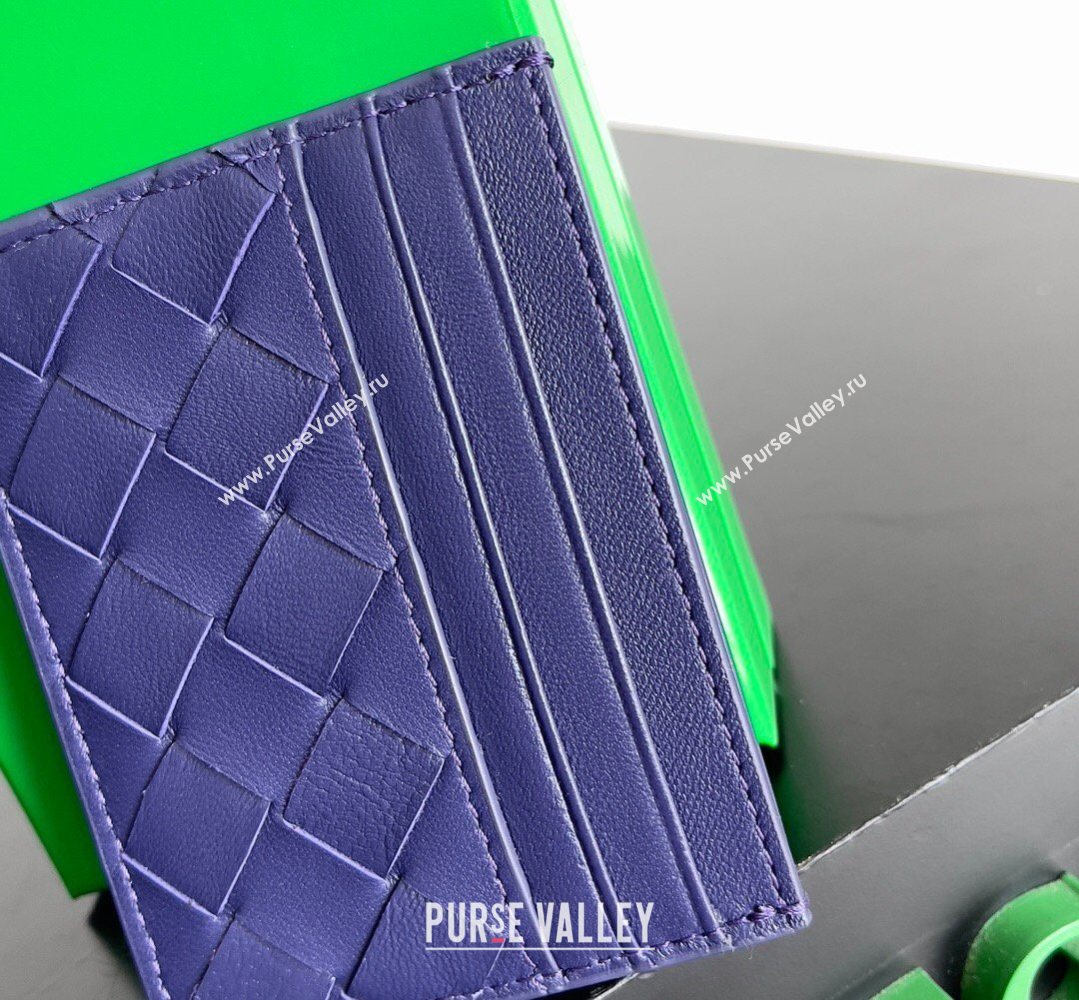 Bottega Veneta Intrecciato Leather Credit Card Case Purple 2026 796324 (YX-260402078)