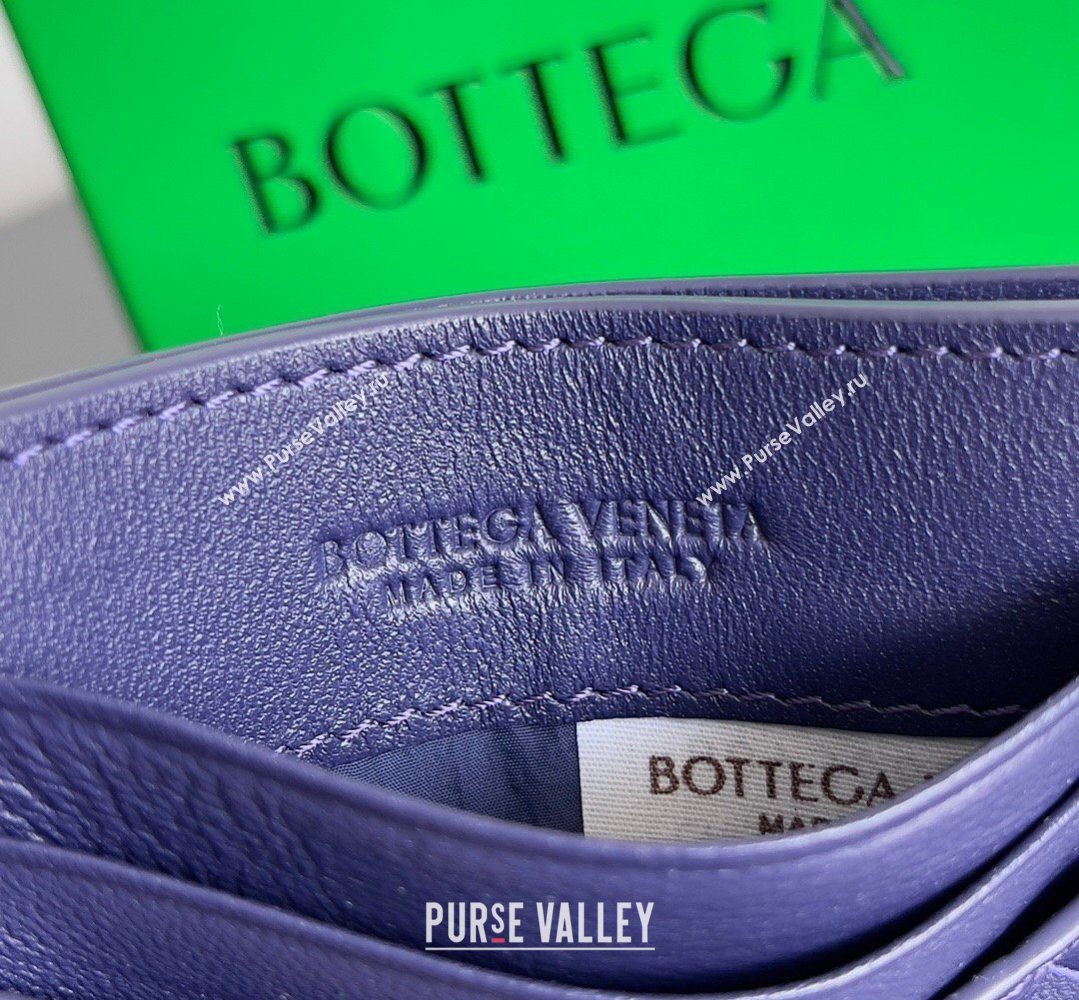 Bottega Veneta Intrecciato Leather Credit Card Case Purple 2026 796324 (YX-260402078)