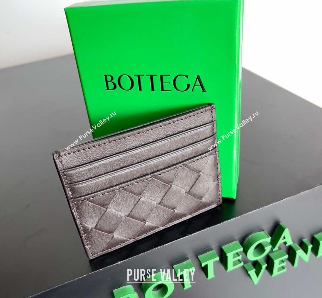 Bottega Veneta Intrecciato Leather Credit Card Case Fondant Brown 2026 796324 (YX-260402079)