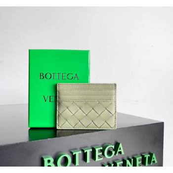 Bottega Veneta Intrecciato Leather Credit Card Case Travertine Green 2026 796324 (YX-260402080)