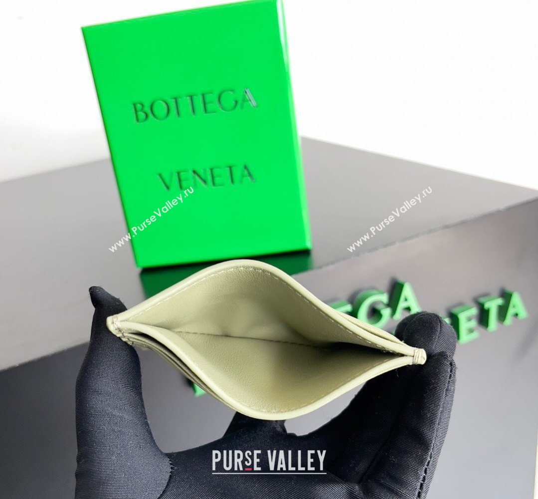 Bottega Veneta Intrecciato Leather Credit Card Case Travertine Green 2026 796324 (YX-260402080)