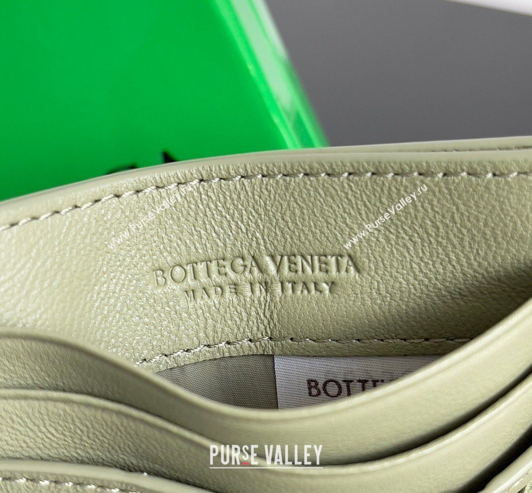 Bottega Veneta Intrecciato Leather Credit Card Case Travertine Green 2026 796324 (YX-260402080)