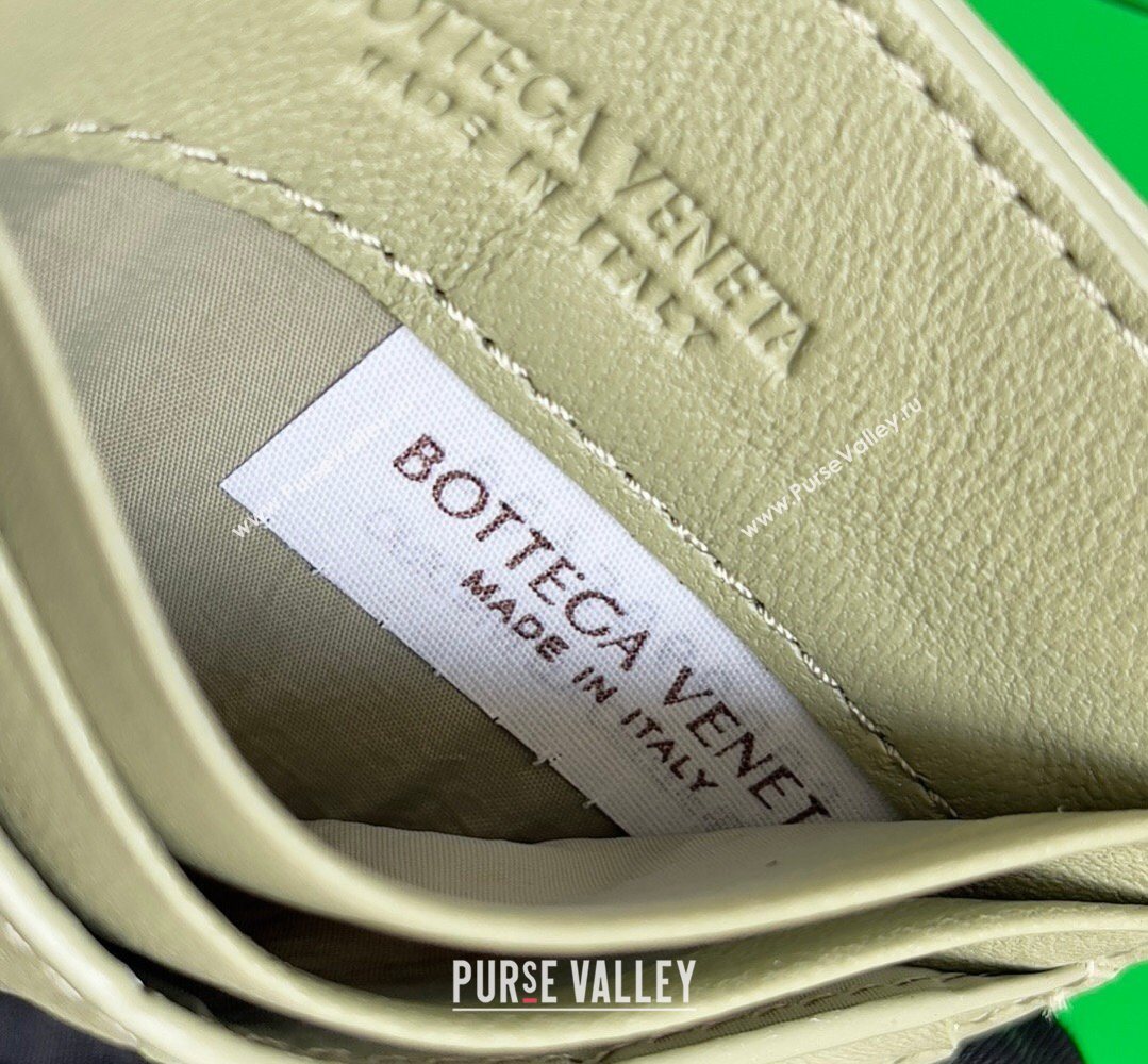 Bottega Veneta Intrecciato Leather Credit Card Case Travertine Green 2026 796324 (YX-260402080)