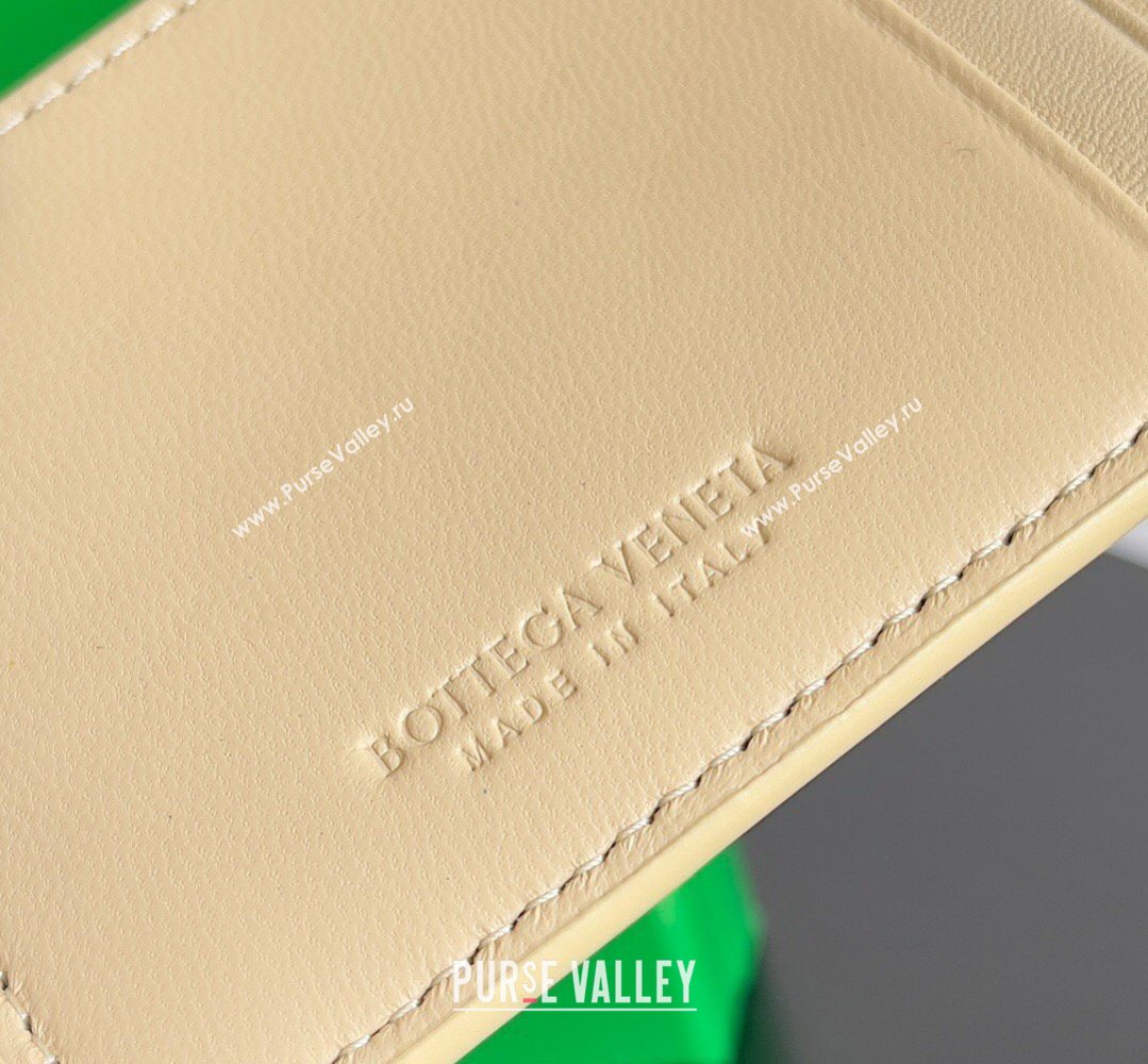Bottega Veneta Cassette Credit Card Case in Intreccio Leather 742693 Porridge 2026 (YX-260402050)