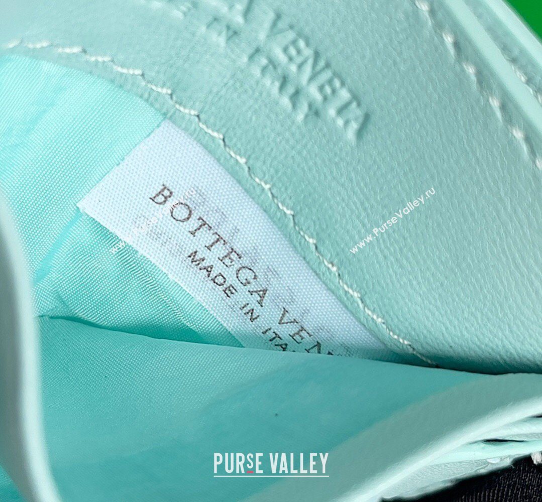 Bottega Veneta Intrecciato Leather Credit Card Case Light Blue 2026 796324 (YX-260402083)