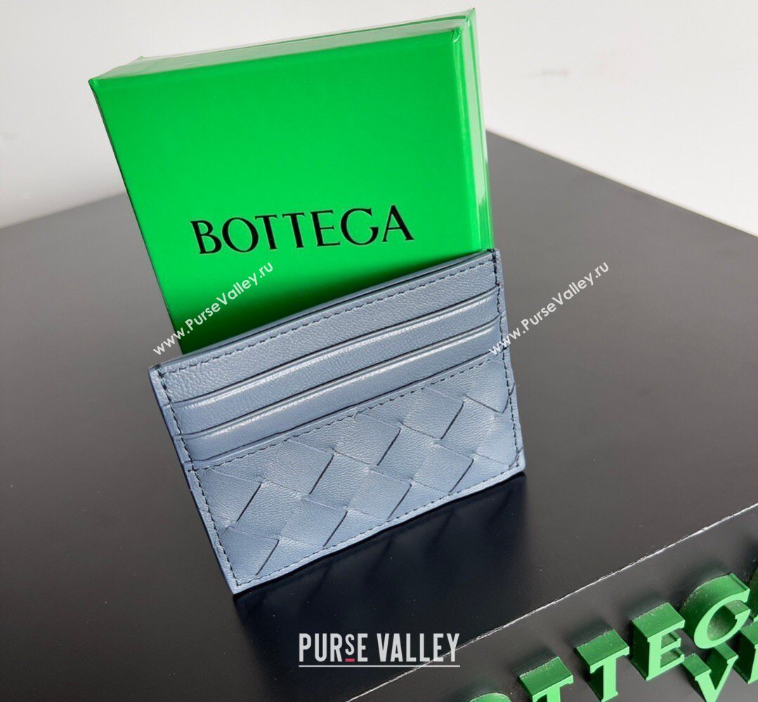 Bottega Veneta Intrecciato Leather Credit Card Case Dark Blue 2026 796324 (YX-260402084)