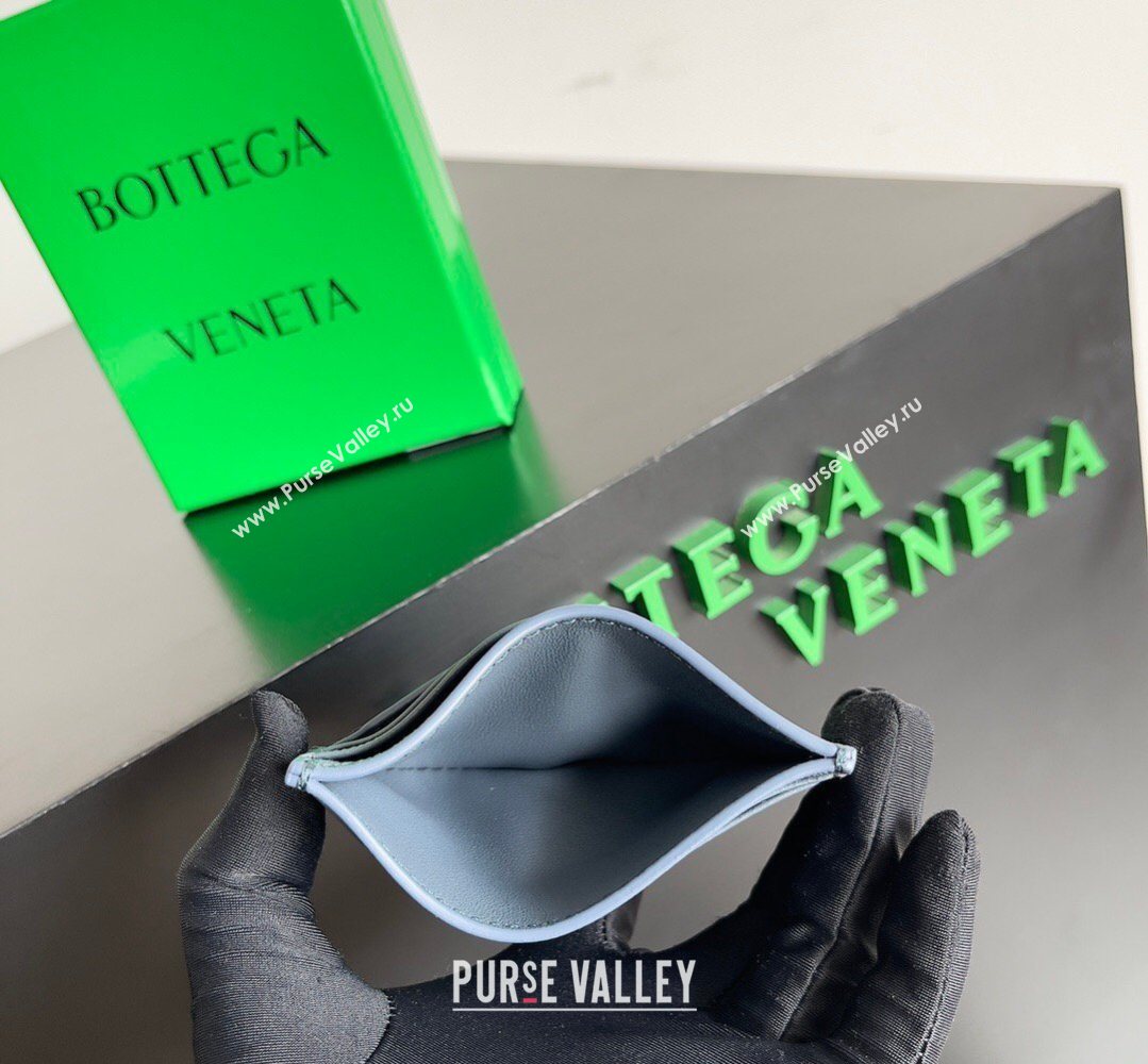 Bottega Veneta Intrecciato Leather Credit Card Case Dark Blue 2026 796324 (YX-260402084)