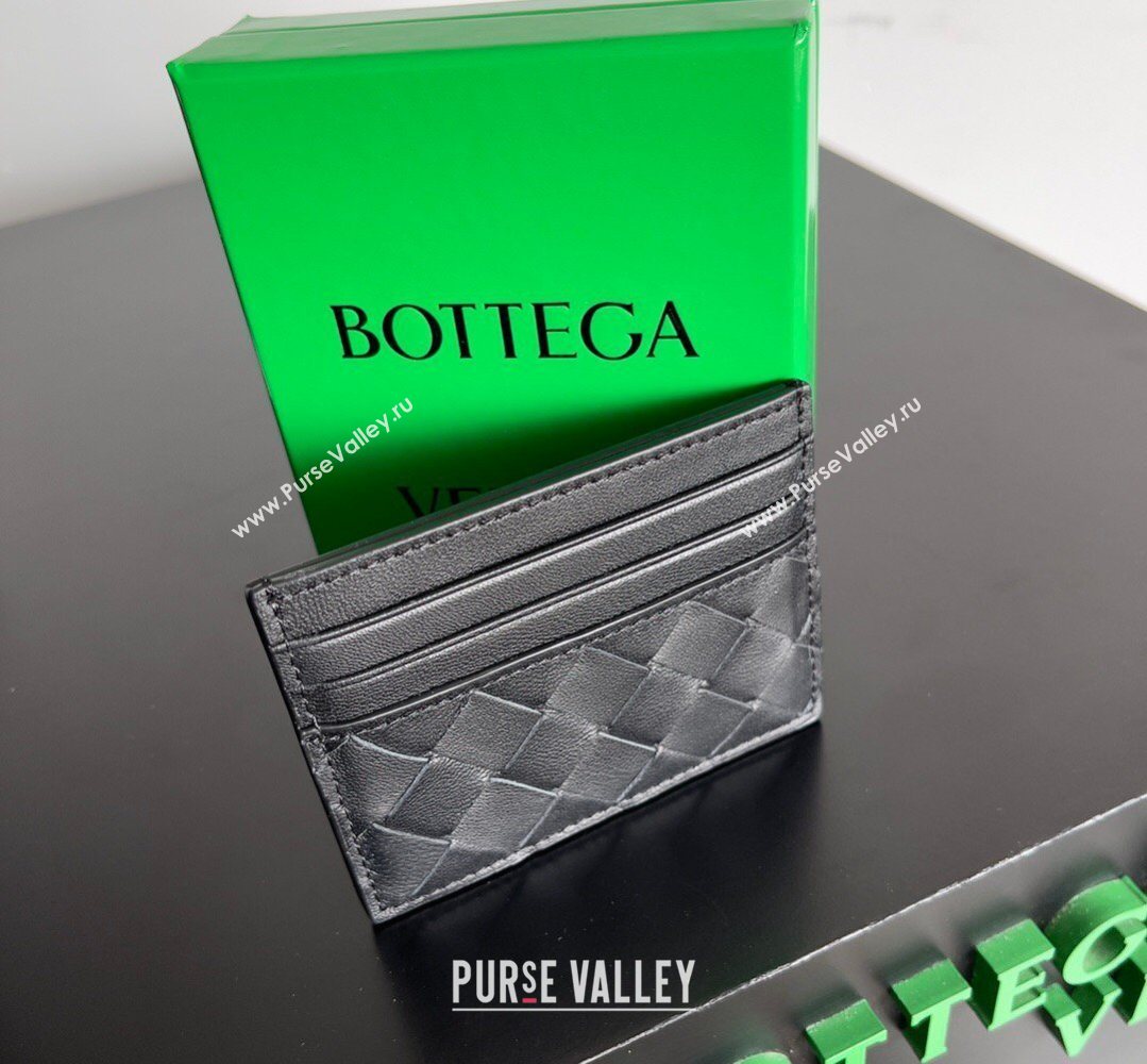 Bottega Veneta Intrecciato Leather Credit Card Case Black 2026 796324 (YX-260402085)