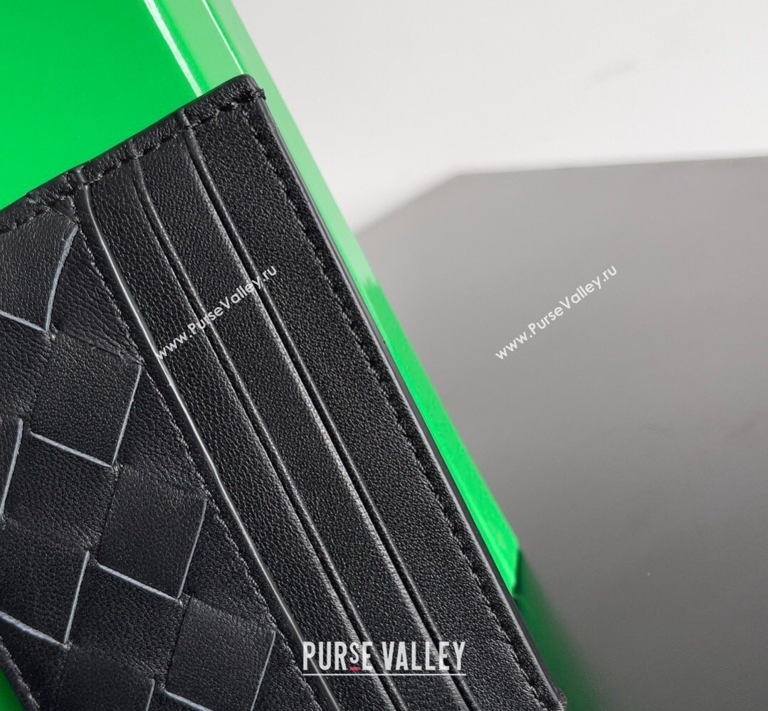 Bottega Veneta Intrecciato Leather Credit Card Case Black 2026 796324 (YX-260402085)