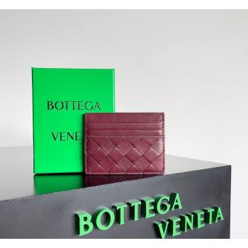 Bottega Veneta Intrecciato Leather Credit Card Case Burgundy 2026 796324 (YX-260402087)