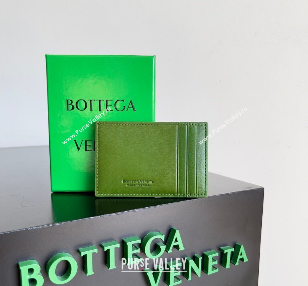 Bottega Veneta Cassette Credit Card Case in Intreccio Leather 742693 Avocado 2026 (YX-260402052)
