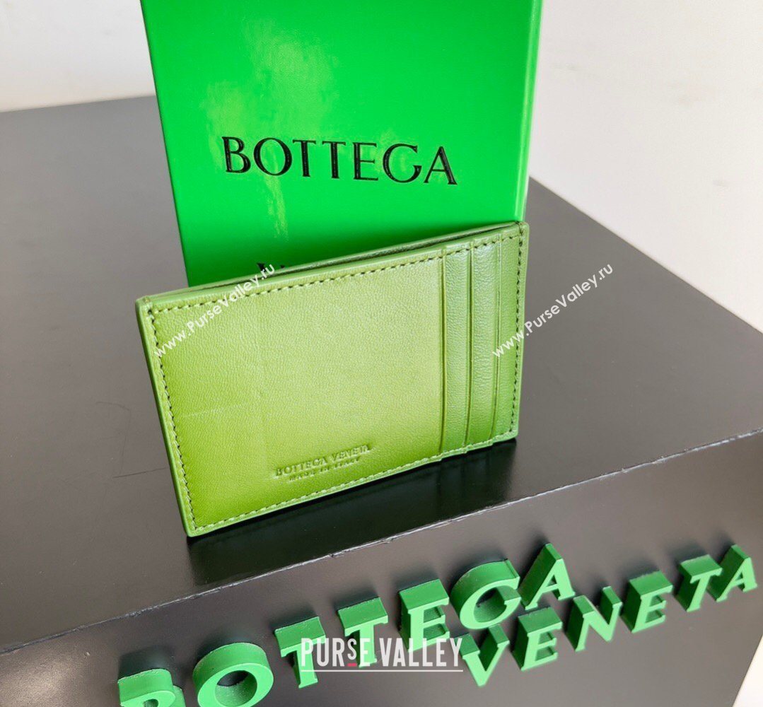 Bottega Veneta Cassette Credit Card Case in Intreccio Leather 742693 Avocado 2026 (YX-260402052)