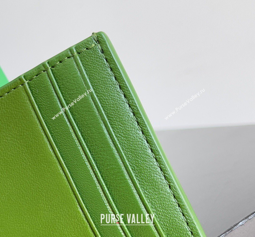 Bottega Veneta Cassette Credit Card Case in Intreccio Leather 742693 Avocado 2026 (YX-260402052)