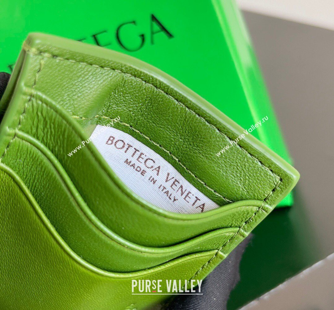 Bottega Veneta Cassette Credit Card Case in Intreccio Leather 742693 Avocado 2026 (YX-260402052)