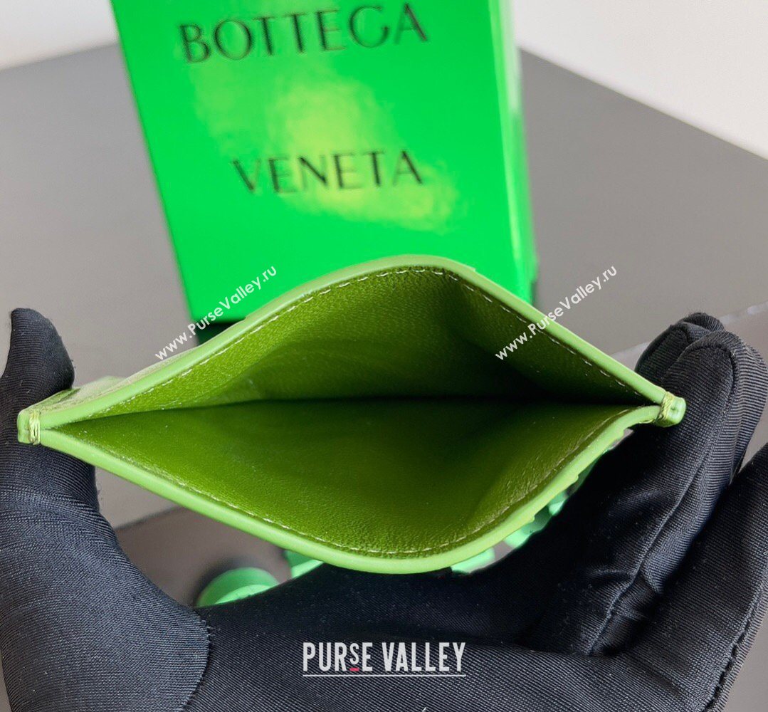 Bottega Veneta Cassette Credit Card Case in Intreccio Leather 742693 Avocado 2026 (YX-260402052)