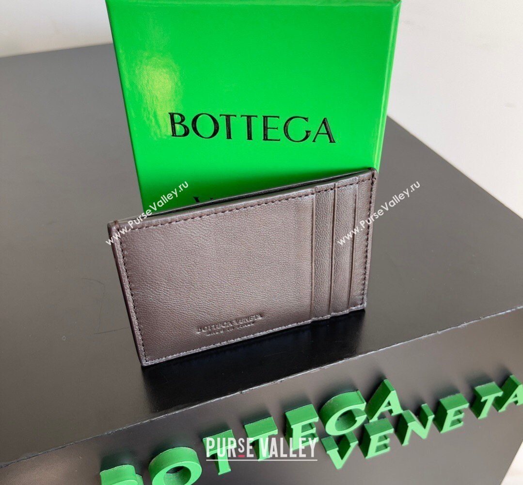 Bottega Veneta Cassette Credit Card Case in Intreccio Leather 742693 Fondant Brown 2026 (YX-260402053)