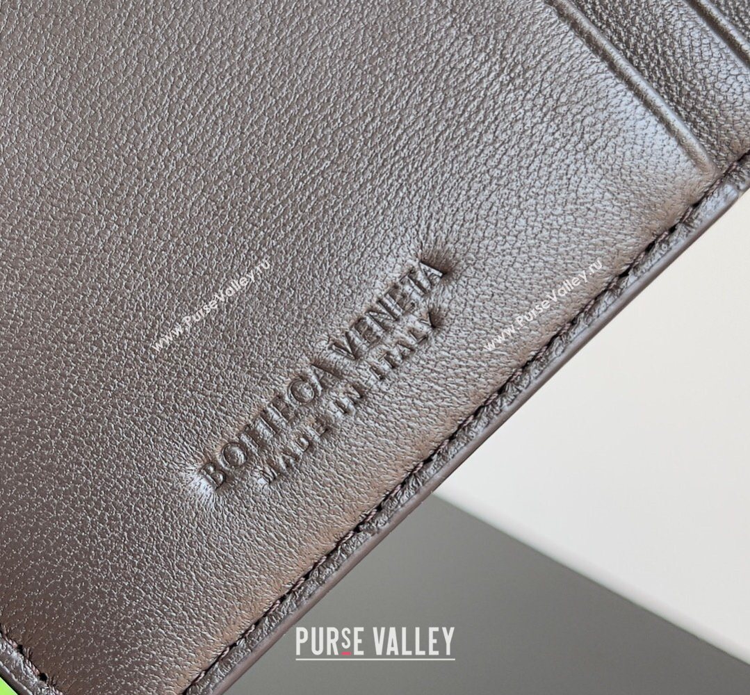 Bottega Veneta Cassette Credit Card Case in Intreccio Leather 742693 Fondant Brown 2026 (YX-260402053)