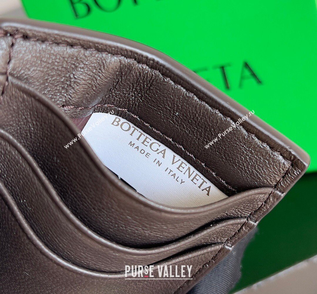 Bottega Veneta Cassette Credit Card Case in Intreccio Leather 742693 Fondant Brown 2026 (YX-260402053)