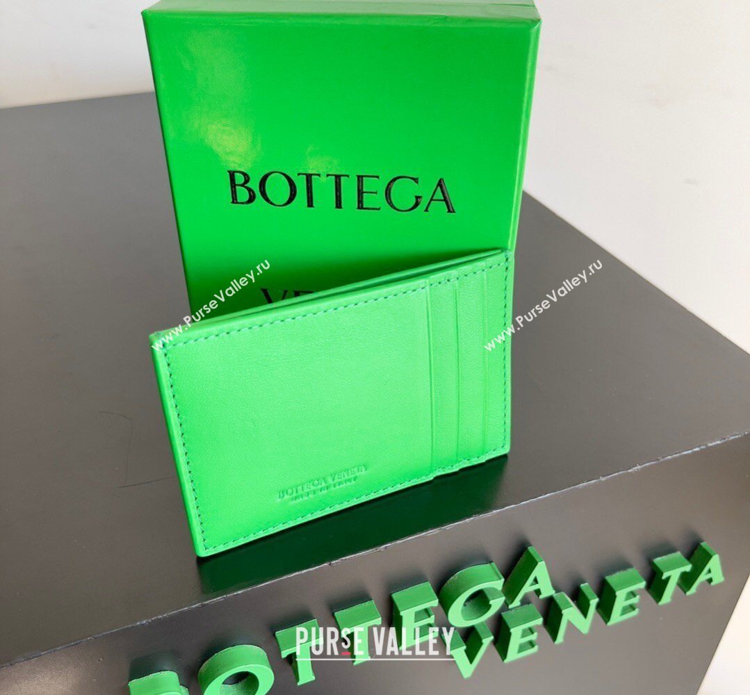 Bottega Veneta Cassette Credit Card Case in Intreccio Leather 742693 Parakeet Green 2026 (YX-260402054)