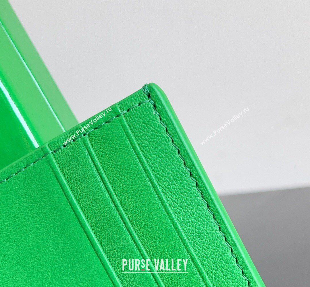 Bottega Veneta Cassette Credit Card Case in Intreccio Leather 742693 Parakeet Green 2026 (YX-260402054)