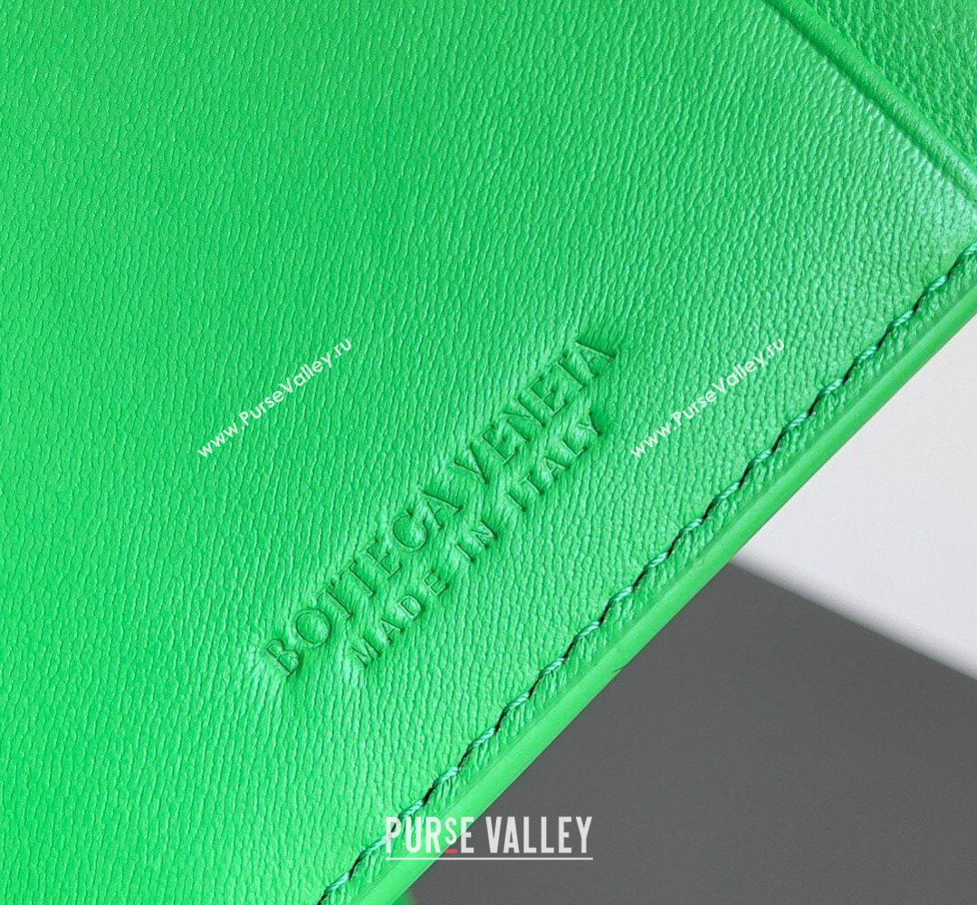 Bottega Veneta Cassette Credit Card Case in Intreccio Leather 742693 Parakeet Green 2026 (YX-260402054)