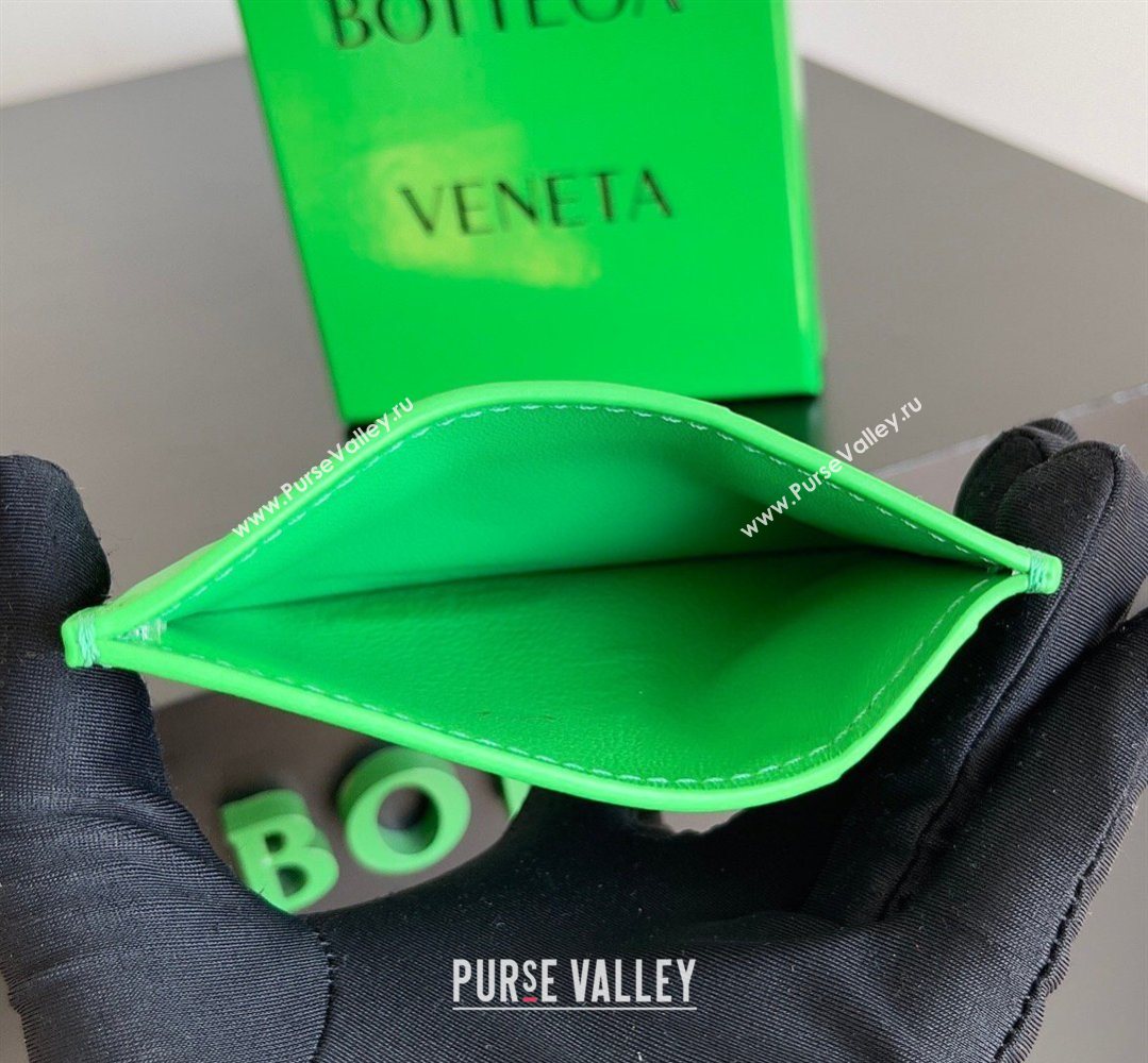 Bottega Veneta Cassette Credit Card Case in Intreccio Leather 742693 Parakeet Green 2026 (YX-260402054)