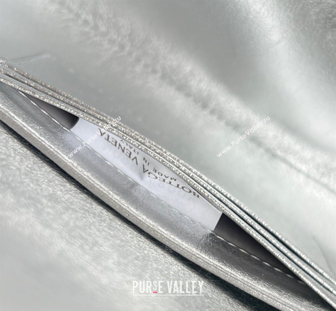 Bottega Veneta Long Clutch Bag Andiamo in Suede and Crystals Silver 2026 844124 (WT-260401075)