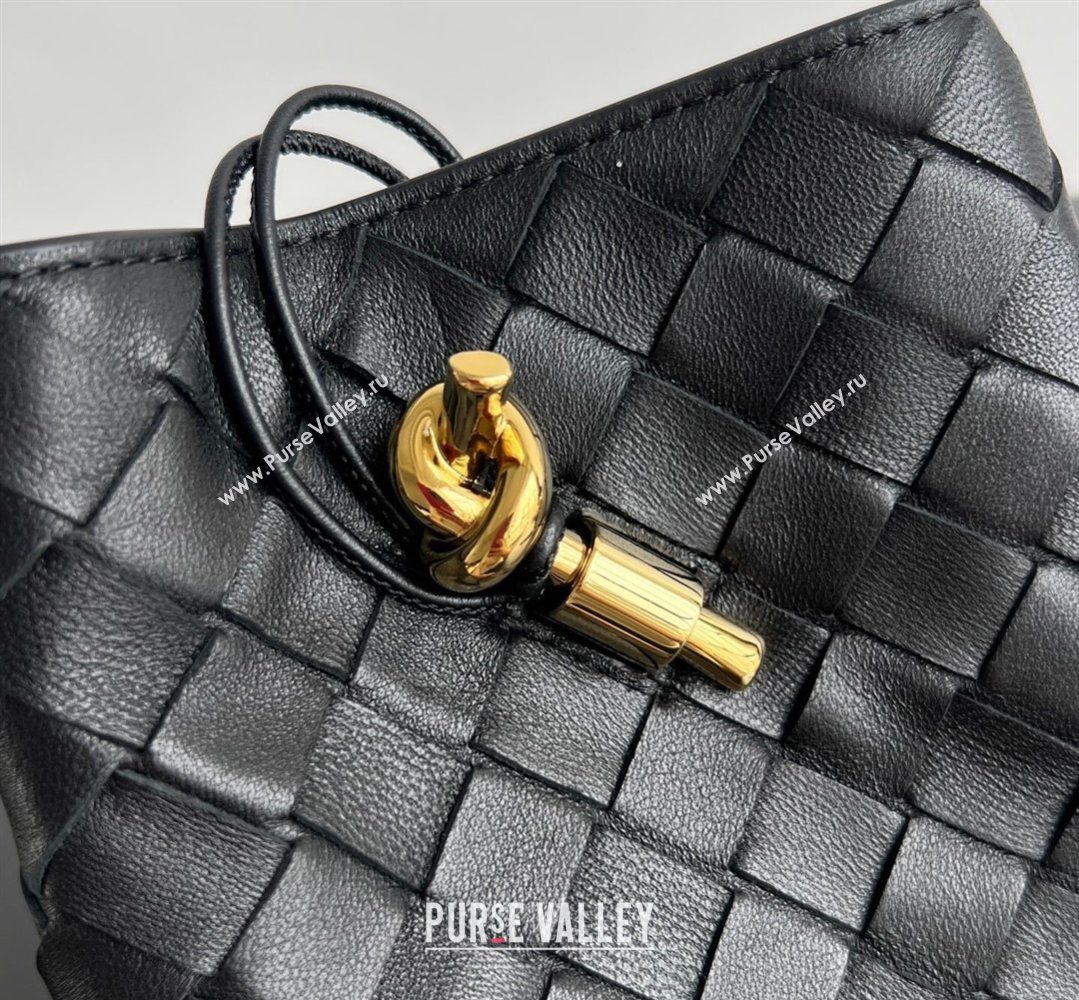 Bottega Veneta Andiamo Phone Pouch in Intrecciato Leather Black 2026 843890 (WT-260402100)