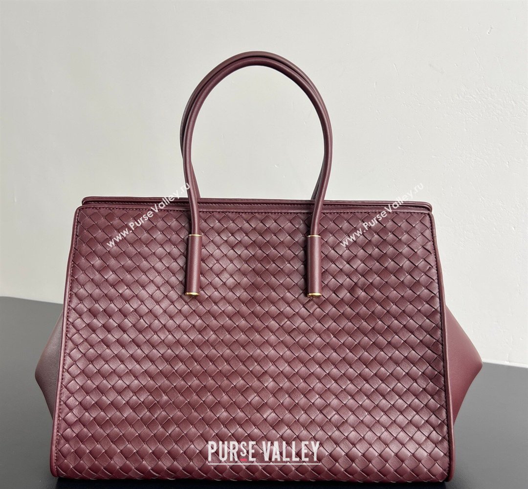 Bottega Veneta Barbara Tote Bag in Intrecciato Leather Deep Mahogany Red 2026 868327 (WT-260402106)