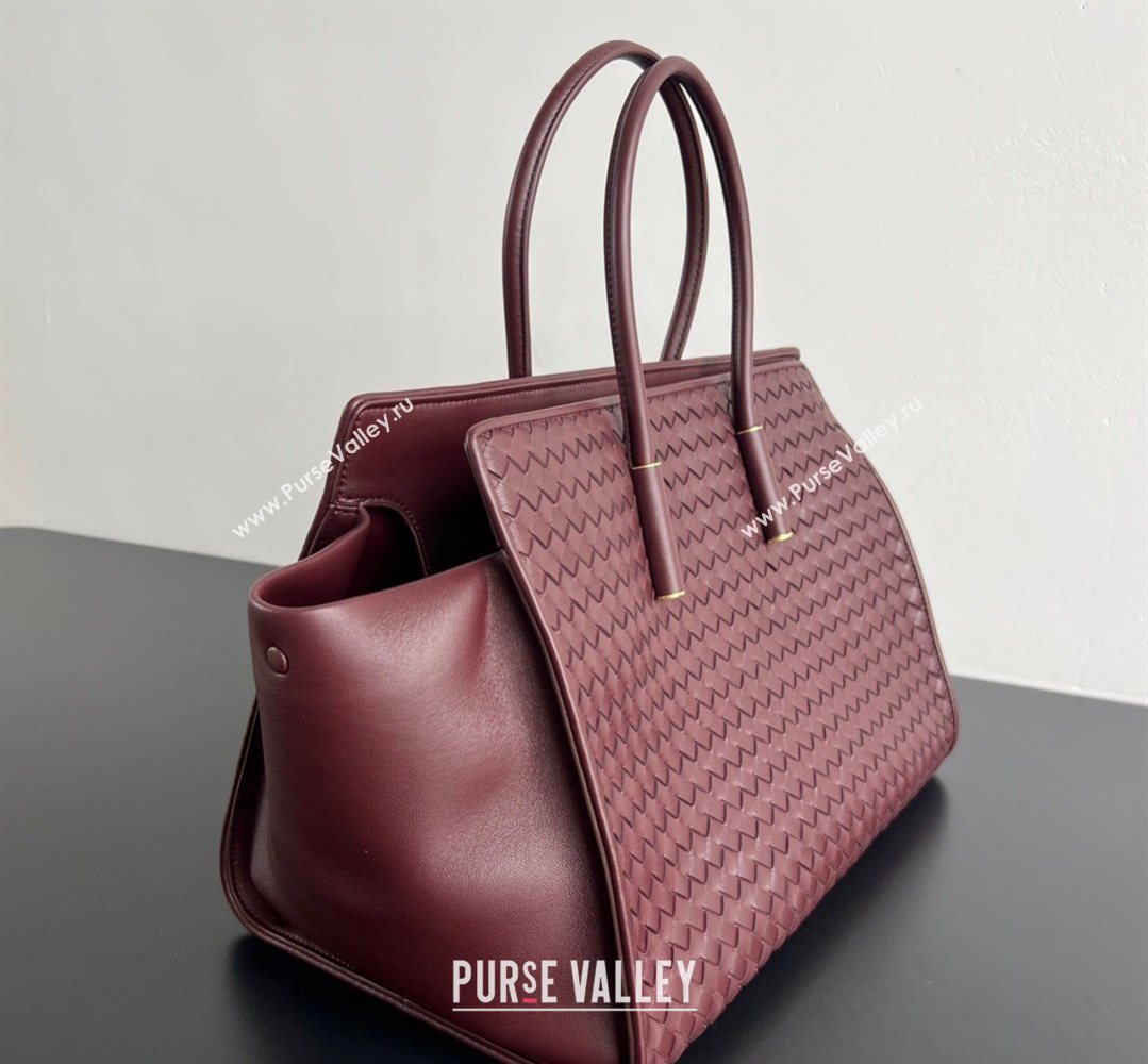 Bottega Veneta Barbara Tote Bag in Intrecciato Leather Deep Mahogany Red 2026 868327 (WT-260402106)