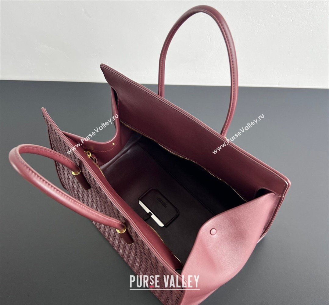 Bottega Veneta Barbara Tote Bag in Intrecciato Leather Deep Mahogany Red 2026 868327 (WT-260402106)