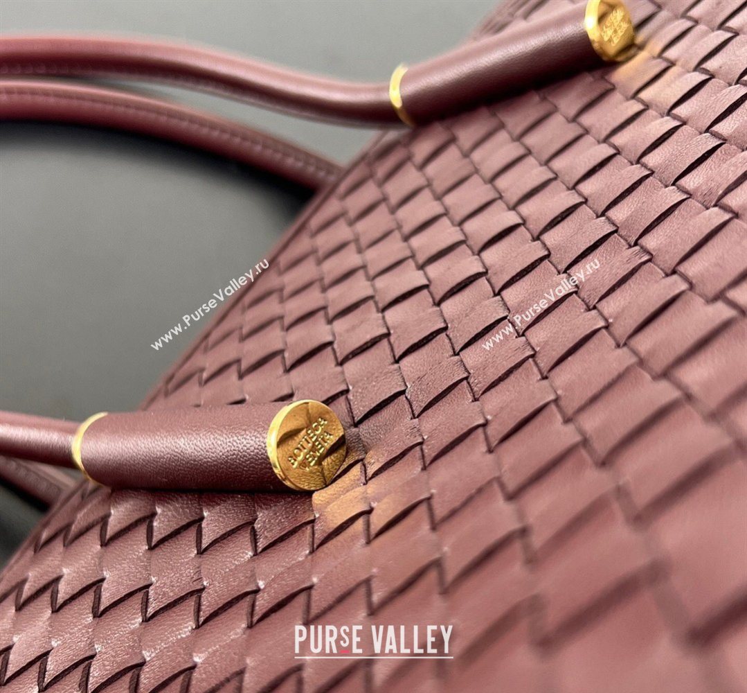 Bottega Veneta Barbara Tote Bag in Intrecciato Leather Deep Mahogany Red 2026 868327 (WT-260402106)