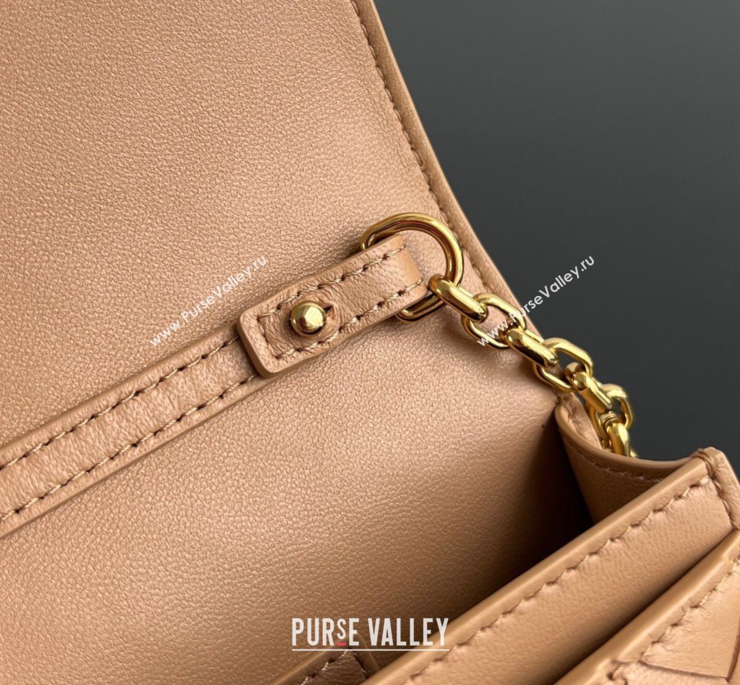 Bottega Veneta Andiamo Pouch on Chain Mini Bag in Intrecciato Leather Pale Brown 2026 844107 (WT-260402102)