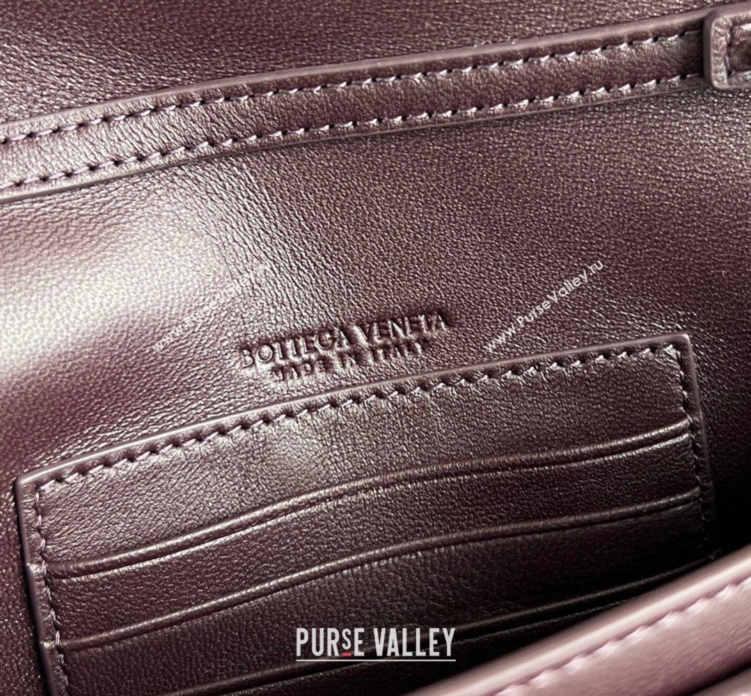 Bottega Veneta Andiamo Pouch on Chain Mini Bag in Intrecciato Leather Dark Barolo Red 2026 844107 (WT-260402101)