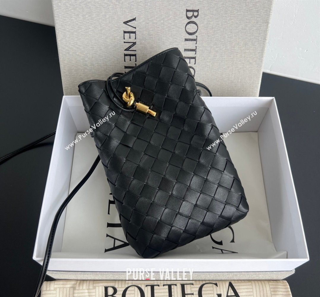 Bottega Veneta Andiamo Phone Pouch in Intrecciato Leather Black 2026 843890 (WT-260402100)