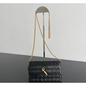 Bottega Veneta Andiamo Pouch on Chain Mini Bag in Intrecciato Leather Black 2026 844107 (WT-260402103)