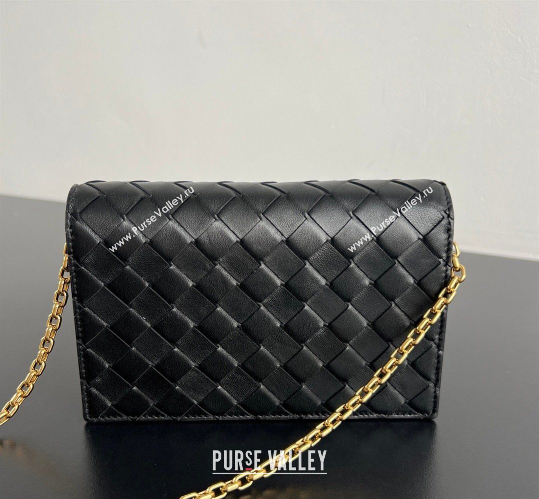 Bottega Veneta Andiamo Pouch on Chain Mini Bag in Intrecciato Leather Black 2026 844107 (WT-260402103)