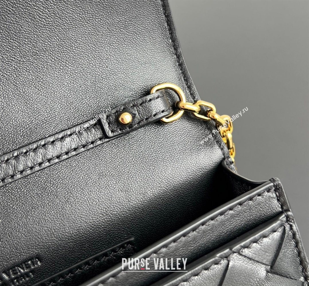 Bottega Veneta Andiamo Pouch on Chain Mini Bag in Intrecciato Leather Black 2026 844107 (WT-260402103)