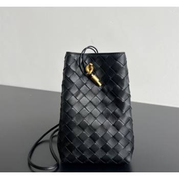 Bottega Veneta Andiamo Phone Pouch in Intrecciato Leather Black 2026 843890 (WT-260402100)