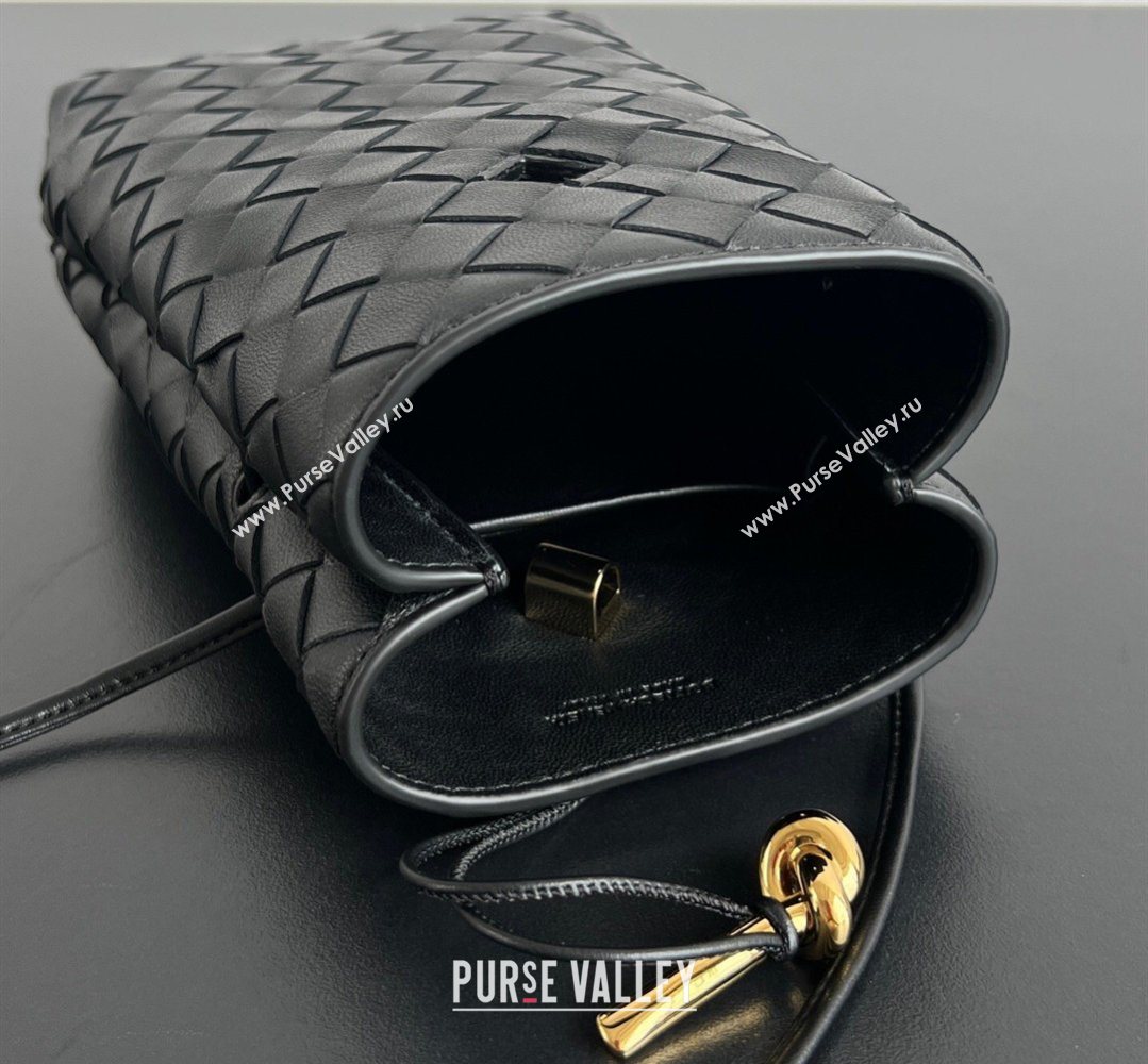 Bottega Veneta Andiamo Phone Pouch in Intrecciato Leather Black 2026 843890 (WT-260402100)