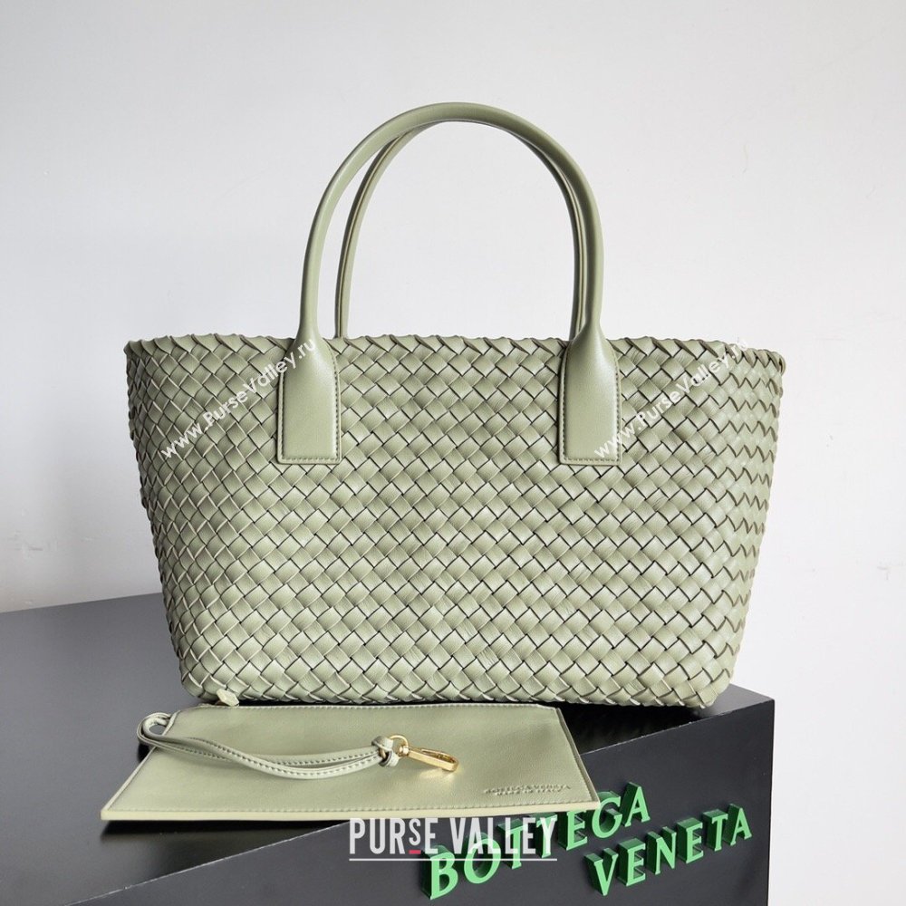 Bottega Veneta Medium Cabat Tote Bag 32cm in Intrecciato Leather Travertine Green 2026 BV040205 (XY-260402128)