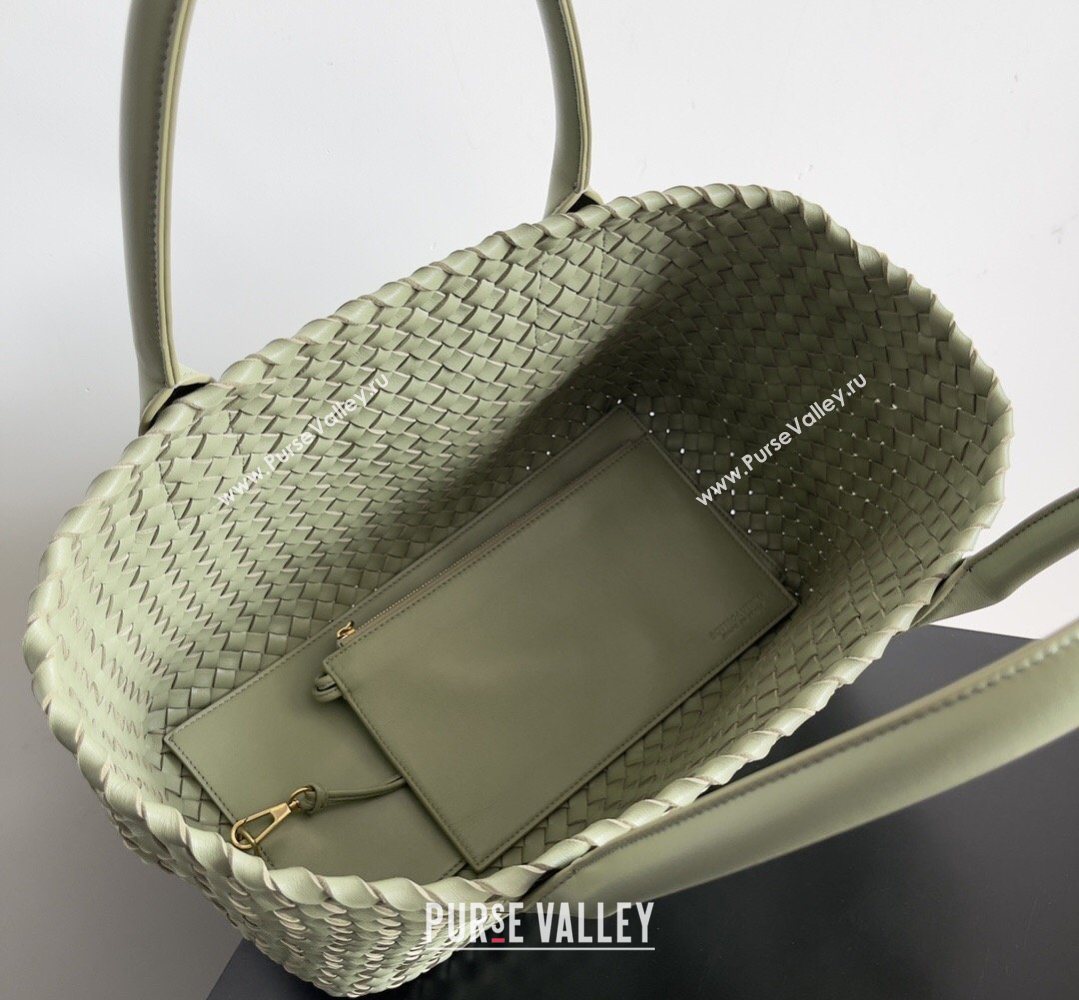 Bottega Veneta Medium Cabat Tote Bag 32cm in Intrecciato Leather Travertine Green 2026 BV040205 (XY-260402128)
