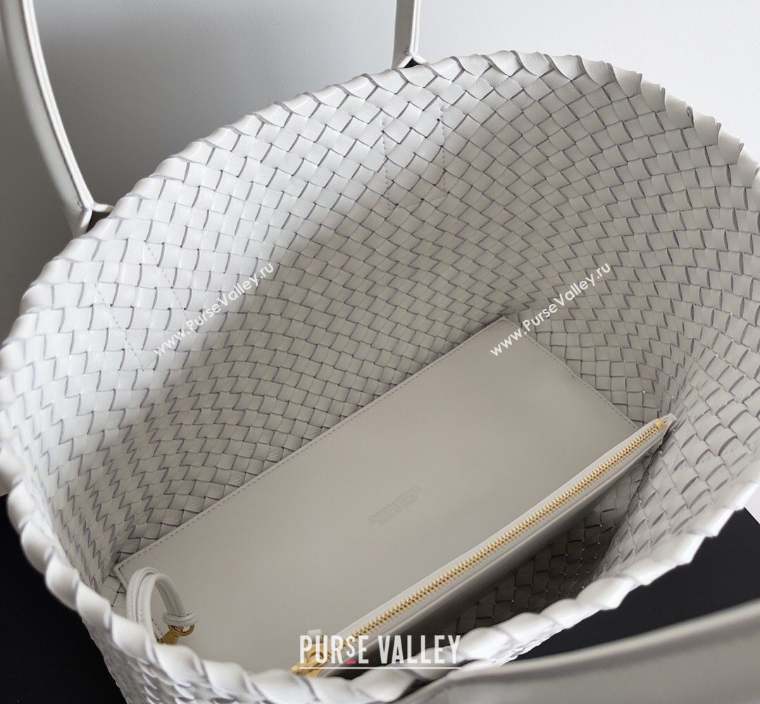 Bottega Veneta Medium Cabat Tote Bag 32cm in Intrecciato Leather White 2026 BV040205 (XY-260402132)