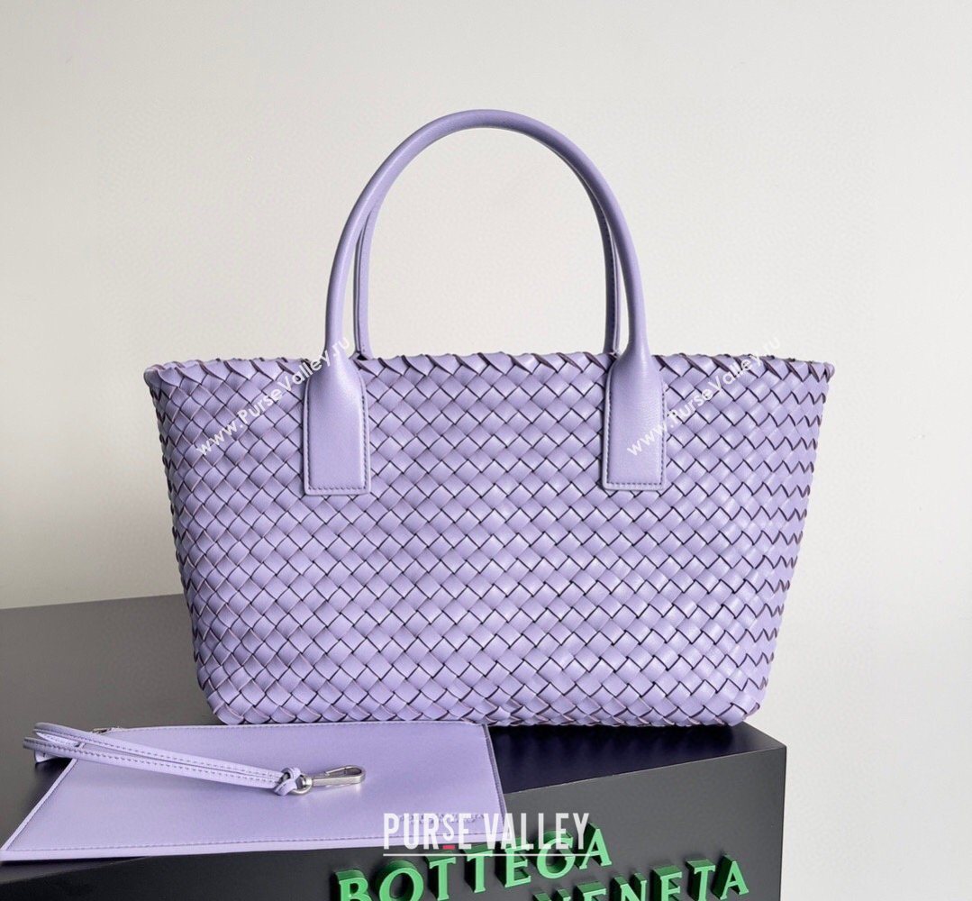 Bottega Veneta Medium Cabat Tote Bag 32cm in Intrecciato Leather Purple 2026 BV040205 (XY-260402135)